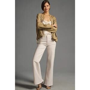 Anthropologie Ruffled Bomber Jacket in Tan Oversized Streetwear Women's Medium